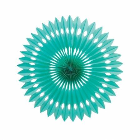Classic Turquoise Hanging Fan Decoration - 24cm