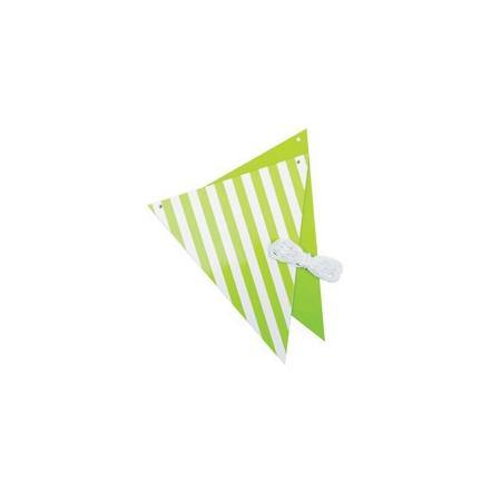 Lime Green Stripe Reversible Bunting - 3m