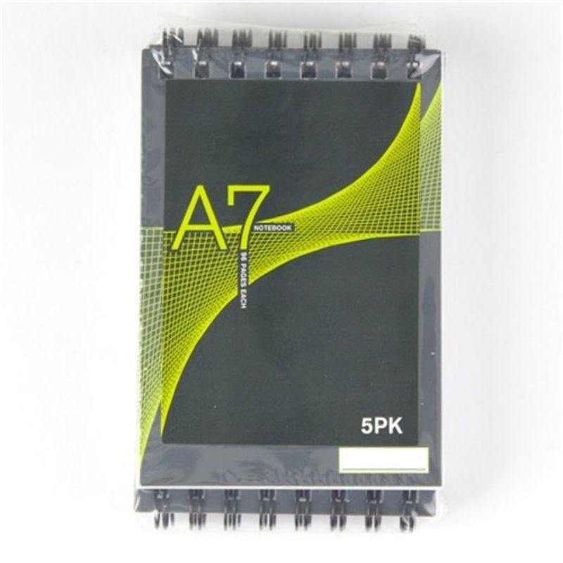 5 Pack A7 Basic Notebook - 96pg - The Base Warehouse