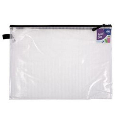 1 Zip Clear Mesh Pencil Case - 440mm x 325mm - The Base Warehouse