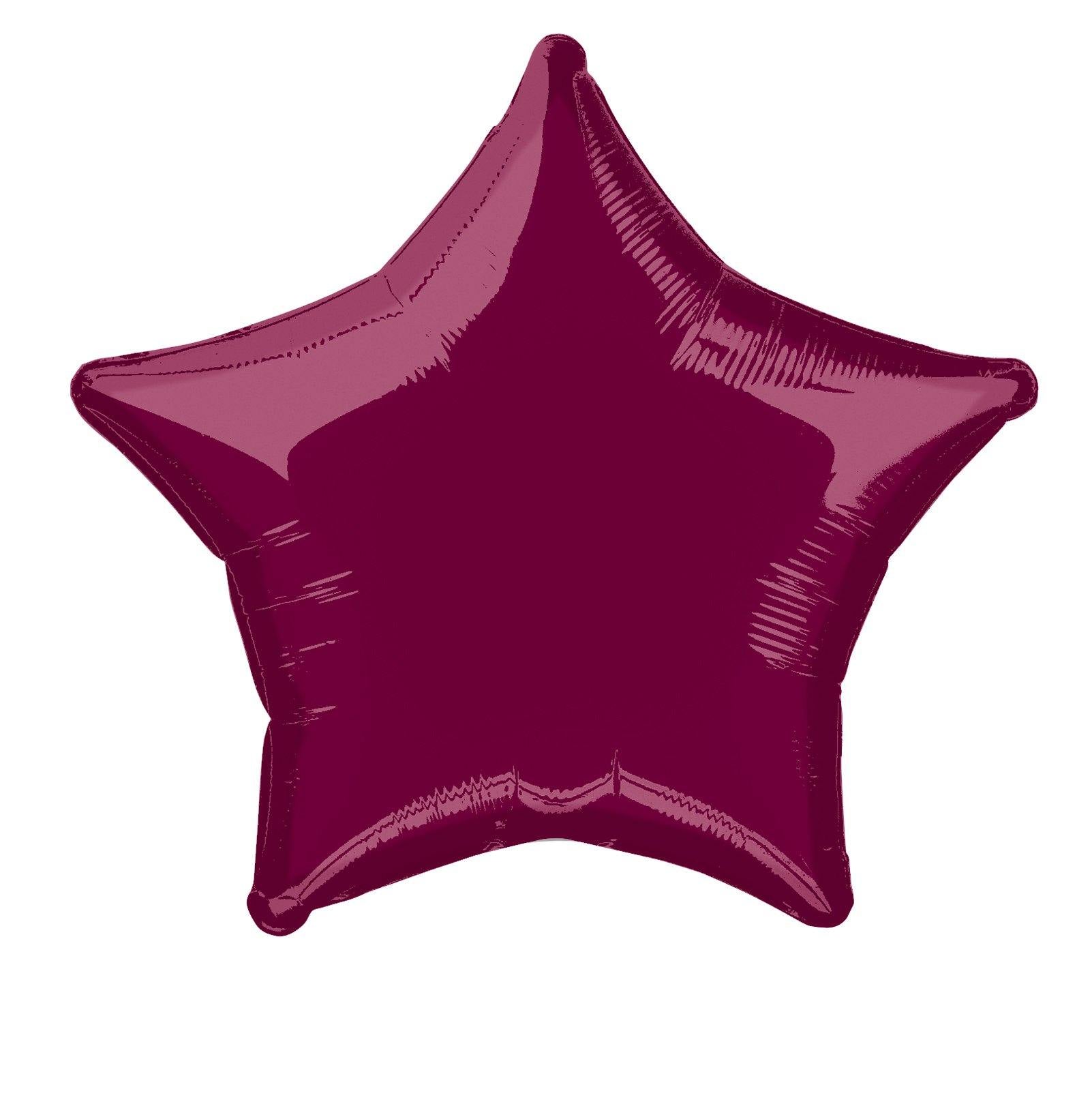 Burgundy Star Foil Balloon - 50cm
