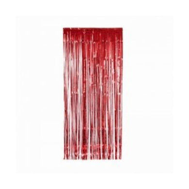 Apple Red Metallic Curtains - 90cm x 200cm - The Base Warehouse