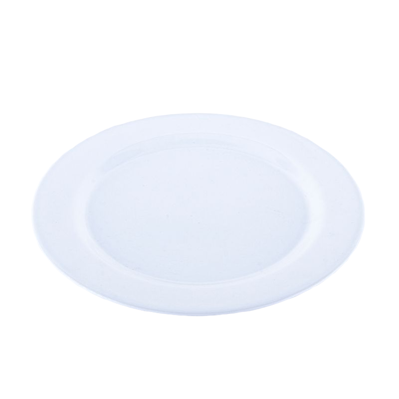 White Melamine Round Large Plate - 25cm x 25cm