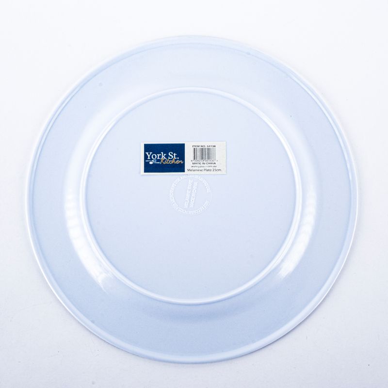 White Melamine Round Large Plate - 25cm x 25cm