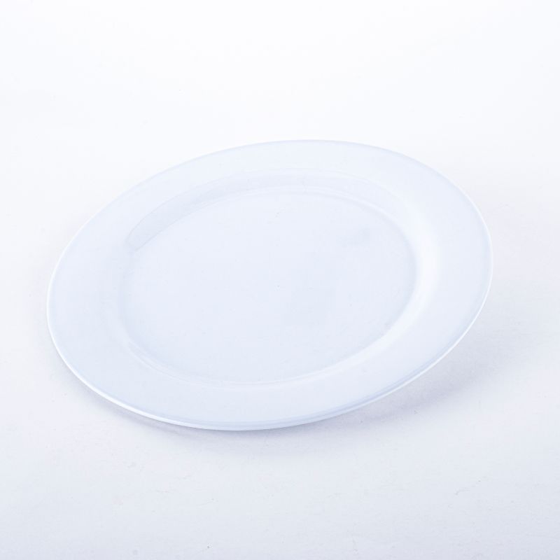White Melamine Round Large Plate - 25cm x 25cm