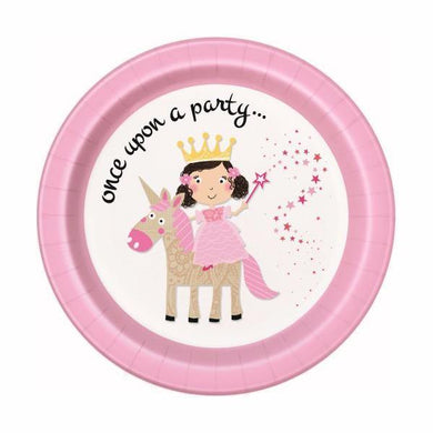 8 Pack Princess Unicorn Paper Plates - 23cm - The Base Warehouse