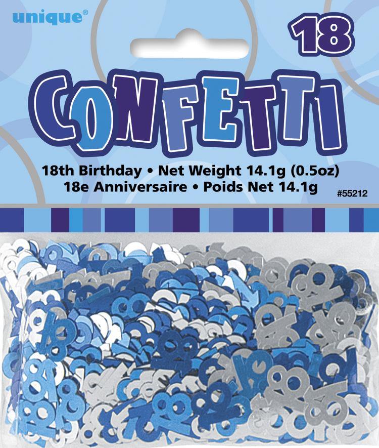 Glitz Blue 18th Birthday Confetti - 14g