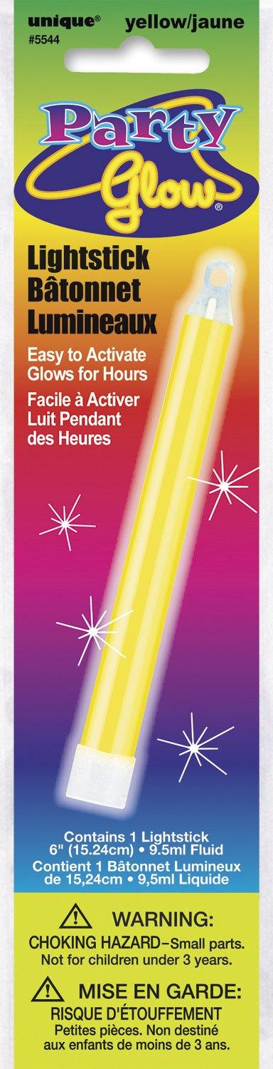Yellow Glow In The Dark Lightstick - 15cm - The Base Warehouse