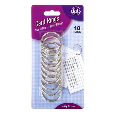 10 Pack Silver Card Ring - 30mm - The Base Warehouse