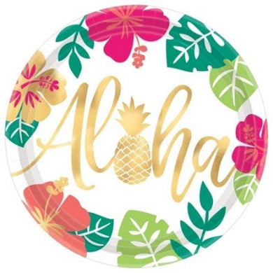 8 Pack You Had Me At Aloha Paper Plates - Large - The Base Warehouse