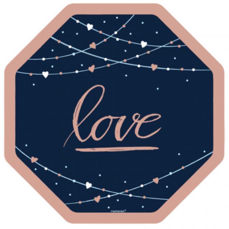 8 Pack Navy Bride Octagonal Banquet Plates - 25cm - The Base Warehouse