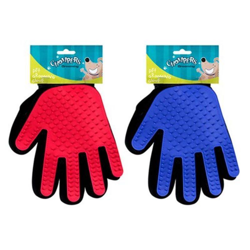 Pet Grooming Glove Brush 2 Asstd Colours Blue / Red