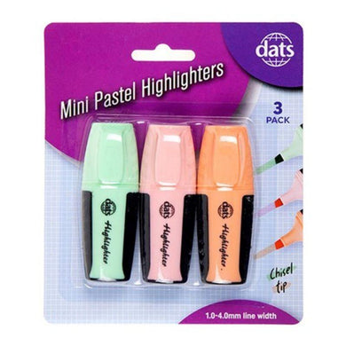 3 Pack Pastel Mini Highlighter - The Base Warehouse