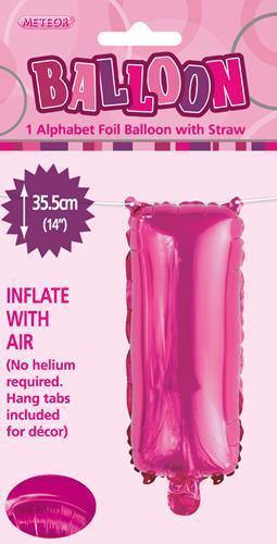 Hot Pink Letter I Foil Balloon - 35cm - The Base Warehouse