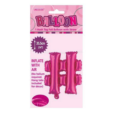 Hot Pink Symbol # Foil Balloon - 35cm - The Base Warehouse