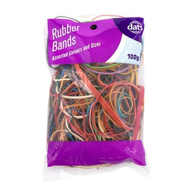 Mixed Colour & Size Rubber Bands - 100g - The Base Warehouse