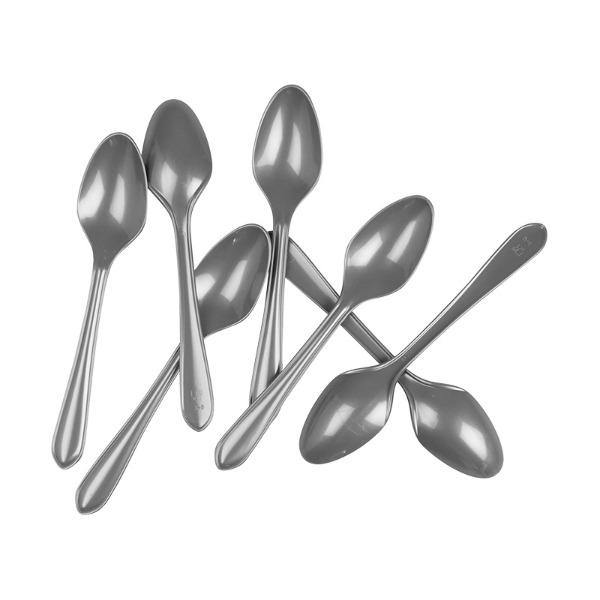 20 Pack Silver Metallic Dessert Spoon