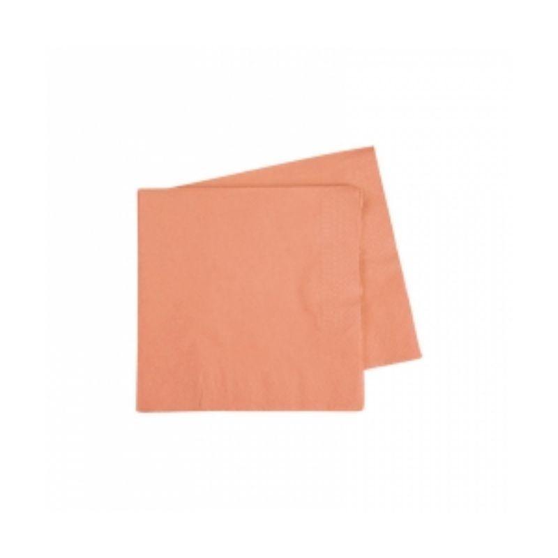 40 Pack Peach Cocktail Napkins - 25cm
