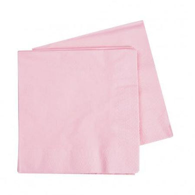 40 Pack Classic Pink Lunch Napkins - 33cm - The Base Warehouse