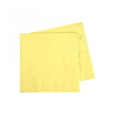40 Pack Pastel Yellow Lunch Napkins - 33cm - The Base Warehouse