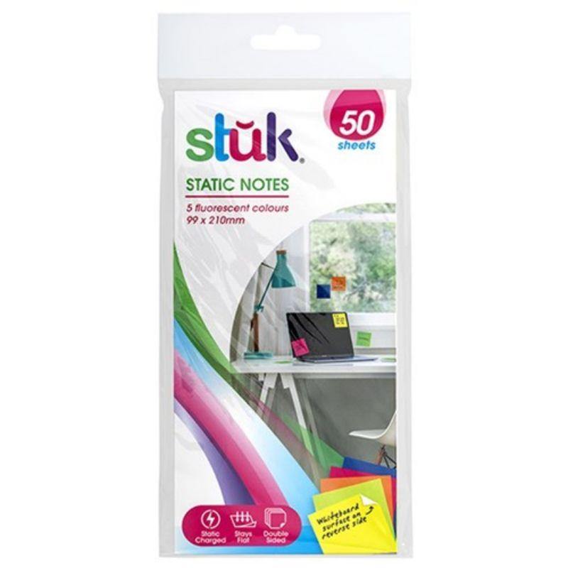50 Sheets Mixed Colour Static Notes - 99mm x 210mm