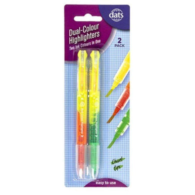 2 Pack Dual Colour Colour Highlighters - The Base Warehouse