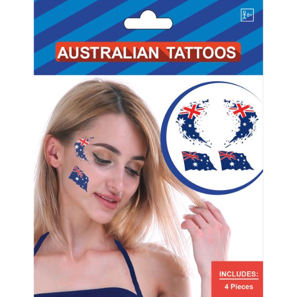 4 Pack Australian Face Tattoos