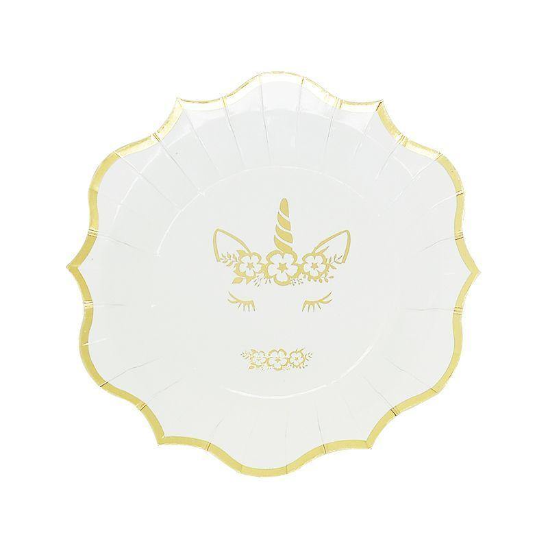 6 Pack Deluxe Unicorn Paper Plates - 23cm