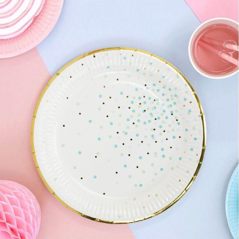 8 Pack Baby Blue Paper Plates - 23cm
