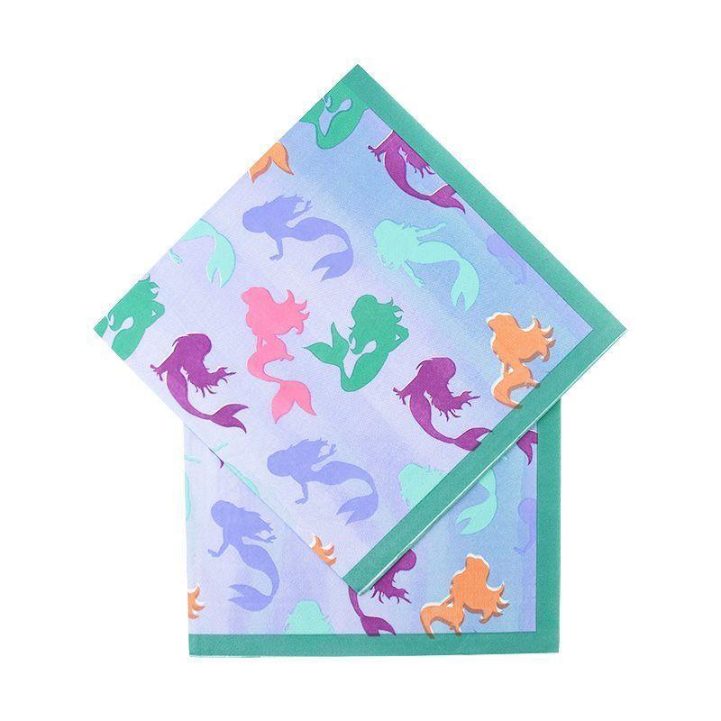 20 Pack Mermaid Napkins - 33cm x 33cm - The Base Warehouse