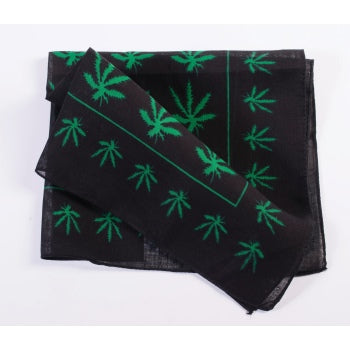 60s Hippie Green Leaf Bandana