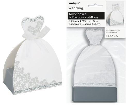 8 Pack Bride Favour Boxes - 8.25cm x 11.73cm x 4.74cm - The Base Warehouse