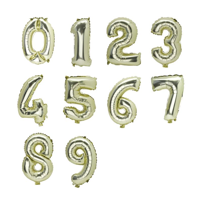 Light Gold Number 0 Foil Balloon - 36cm