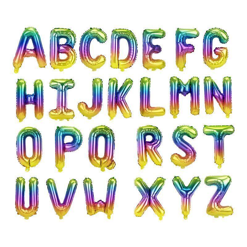 Rainbow Letter L Foil Balloon - 36cm