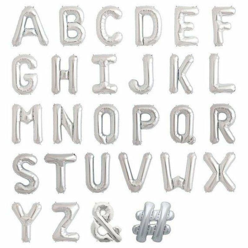 Silver Letter C Foil Balloon - 36cm - The Base Warehouse