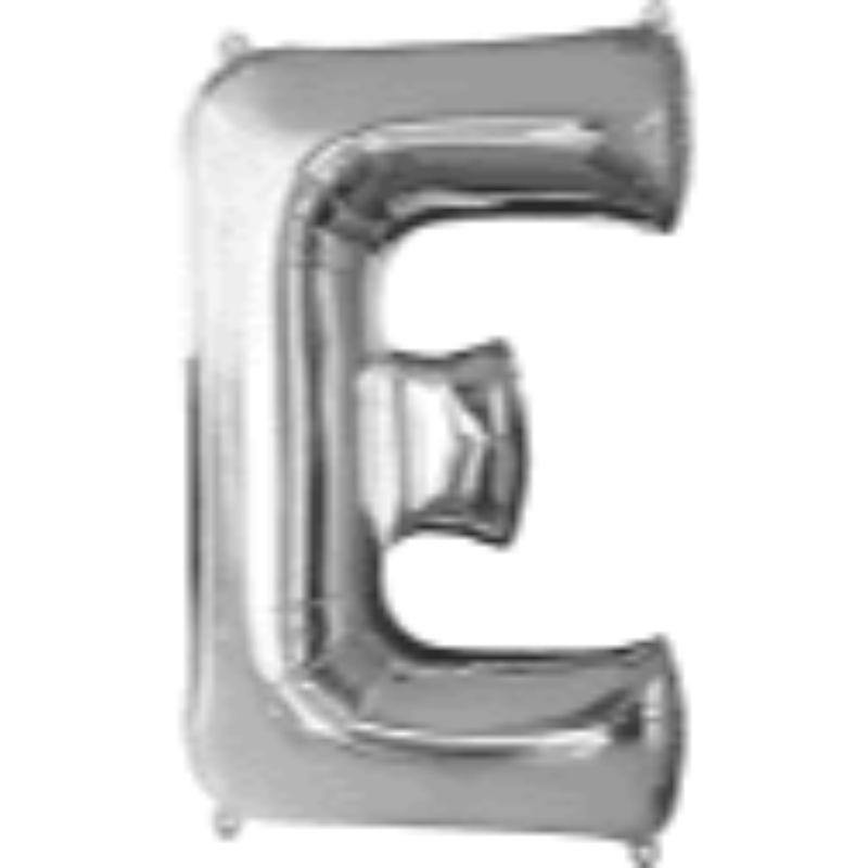 Silver Letter E Foil Balloon - 36cm - The Base Warehouse