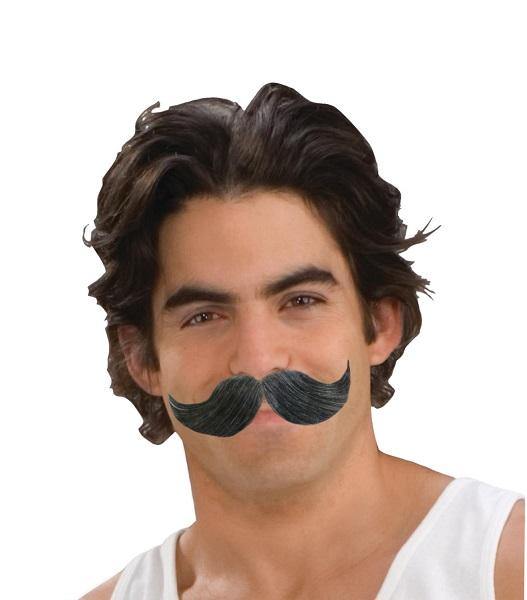 Mens Grey Full Winged Moustache - The Base Warehouse