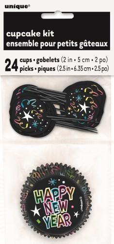 24 Pack Happy New Years Cupcake Kit