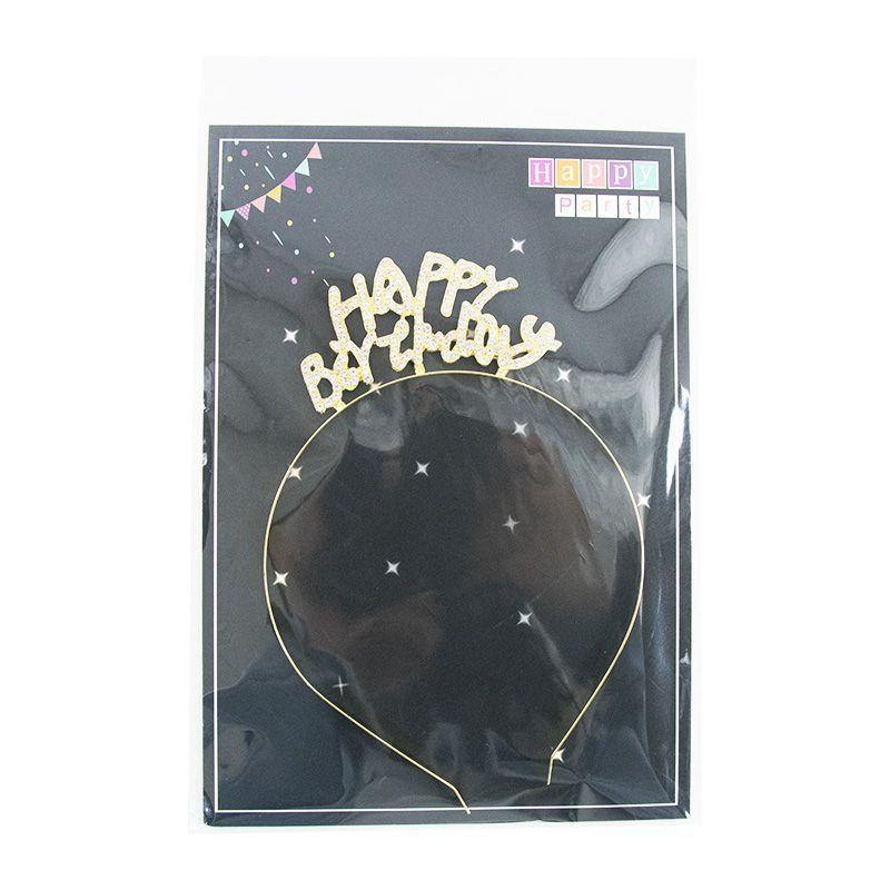 Gold Happy Birthday Headwear - The Base Warehouse