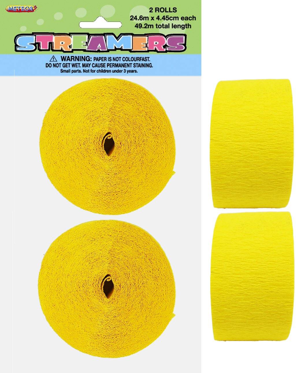 2 Pack Soft Yellow Crepe Streamers - 24m