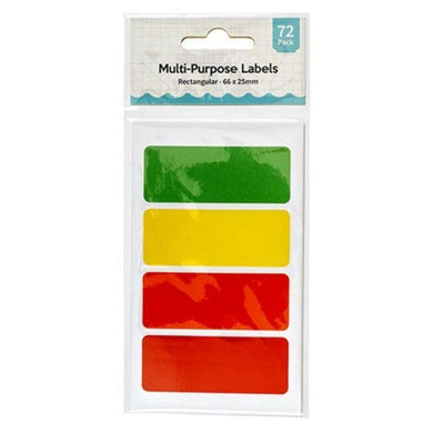 Rectangle Coloured Multi-Purpose Labels - 66mm x 25mm - The Base Warehouse