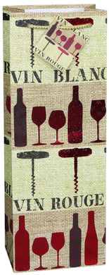 Red Foil Vino Wine Bag - 36cm H x 8cm W - The Base Warehouse