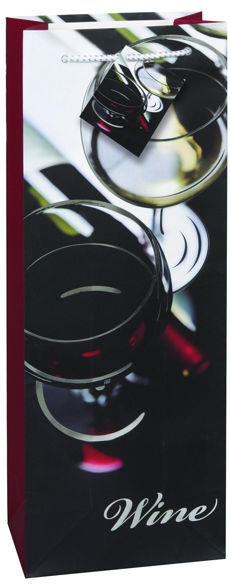 Chic Silver Foil Wine Bag - 36cm H x 8cm W