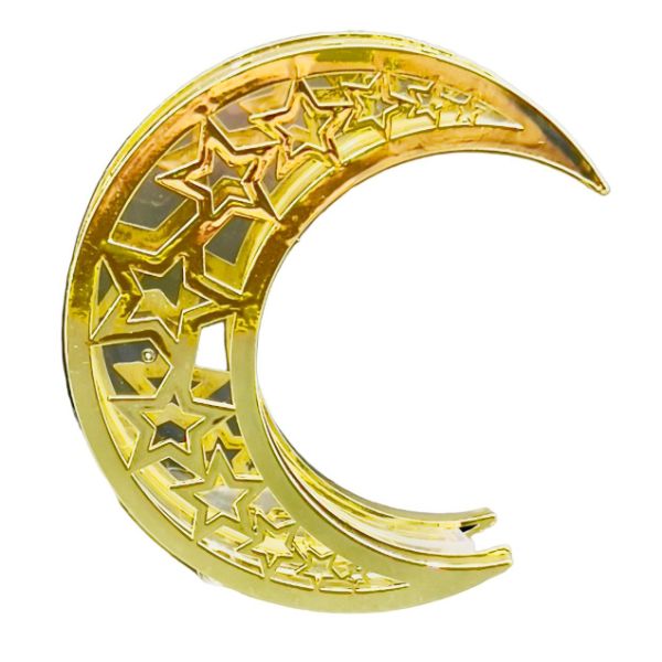 Gold Plastic Ramadan Moon Candy Box - 15cm