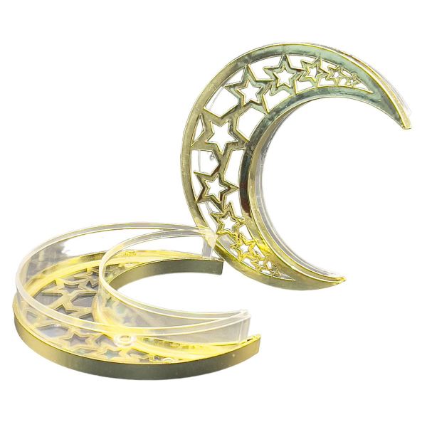 Gold Plastic Ramadan Moon Candy Box - 15cm