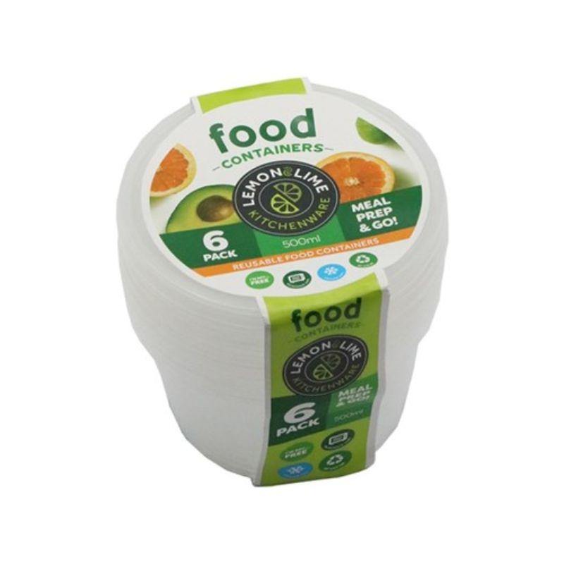 REUSABLE FOOD CONTAINERS6PK 500ML PDQ