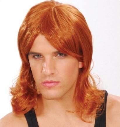 Mens Ginger Glam Mullet Wig - The Base Warehouse