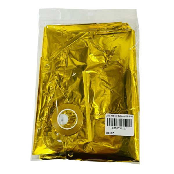 11 Pack Gold Eid Mubarak Foil Balloon Banner