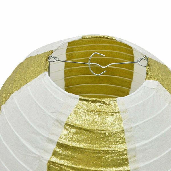 Gold Glitter Round Paper Lantern - 25cm