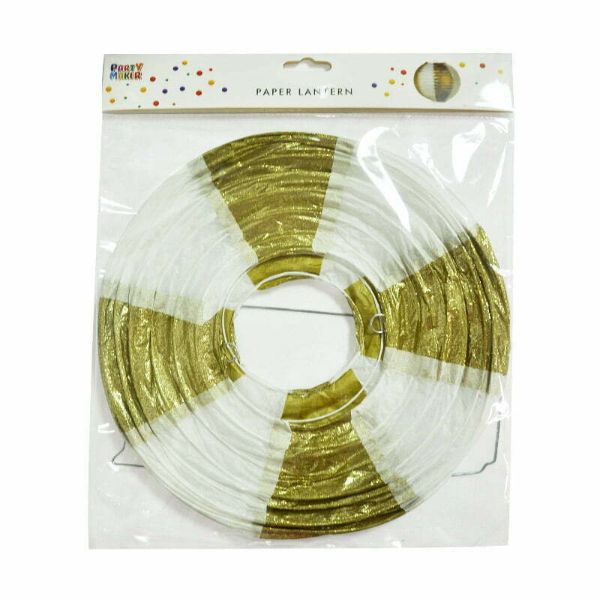 Gold Glitter Round Paper Lantern - 25cm